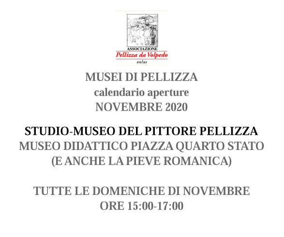 AVVISO APERTURA DEI MUSEI DI PELLIZZA+PIEVE_novembre 2020
